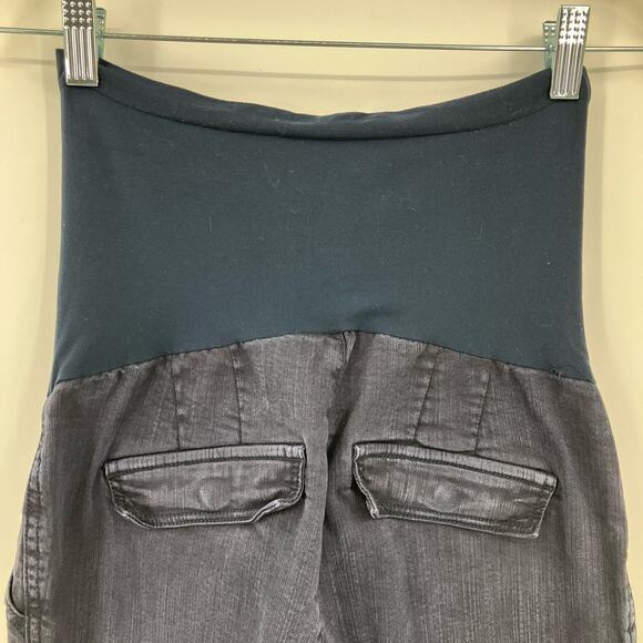 A Pea In The Pod Blue Full Panel Band Pockets Pull On Stretch Skinny Jeans Pants - Picture 7 of 9